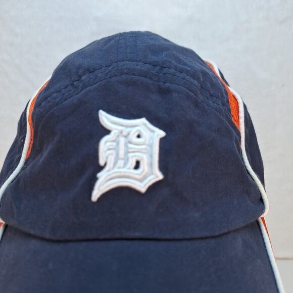 Detroit Tigers New Era Adjustable 5-Panel Hat MLB Cap Blue Orange - Picture 2 of 9